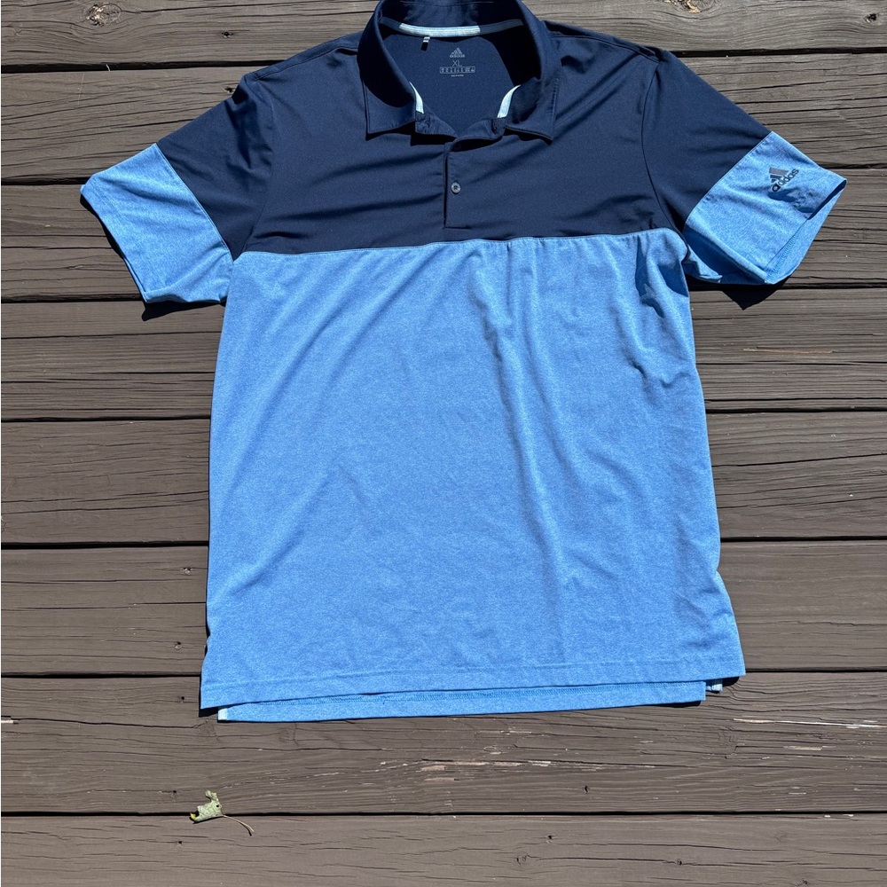 Adidas Men's Two-Tone Blue Polo Shirt - Size XL - Picture 2 of 15